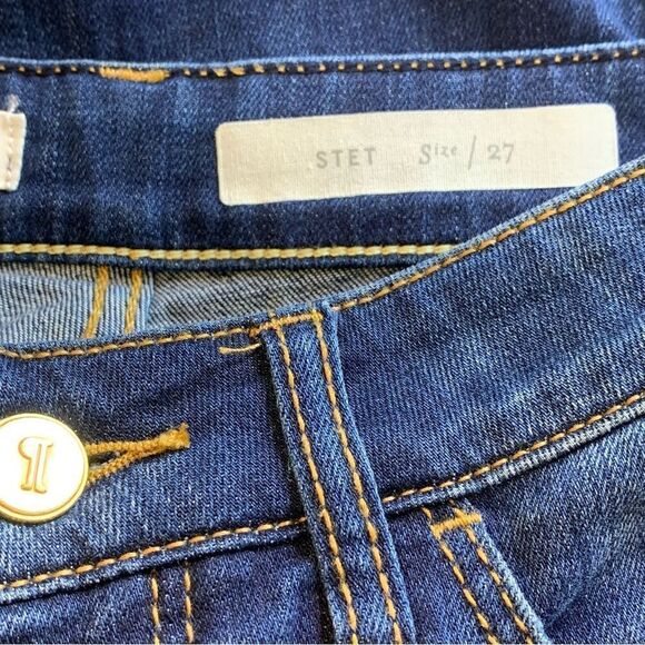 Pilcro and the Letterpress Stet Cropped Jeans Size 27 Dark Denim Color - Picture 6 of 9